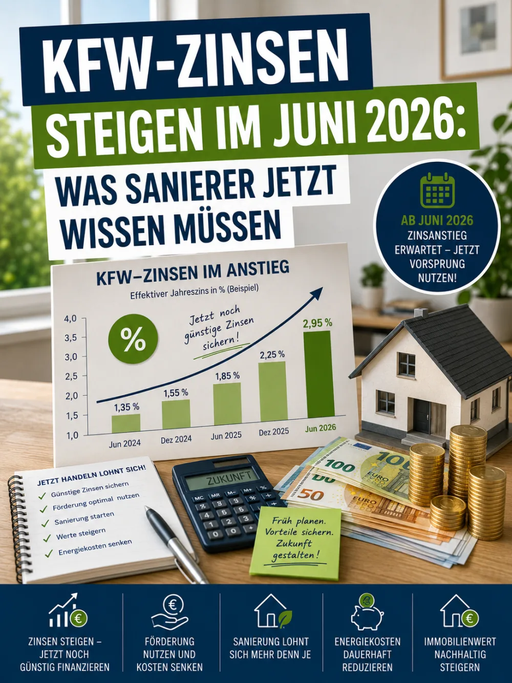 KfW-Zinsen steigen im Juni 2026: Was Sanierer jetzt wissen müssen