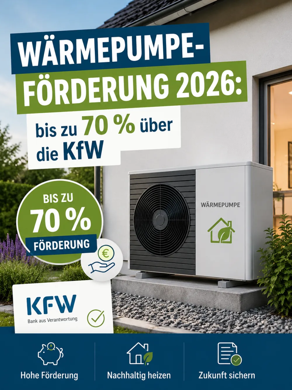 Moderne Heizungsanlage / Wärmepumpe im Technikraum